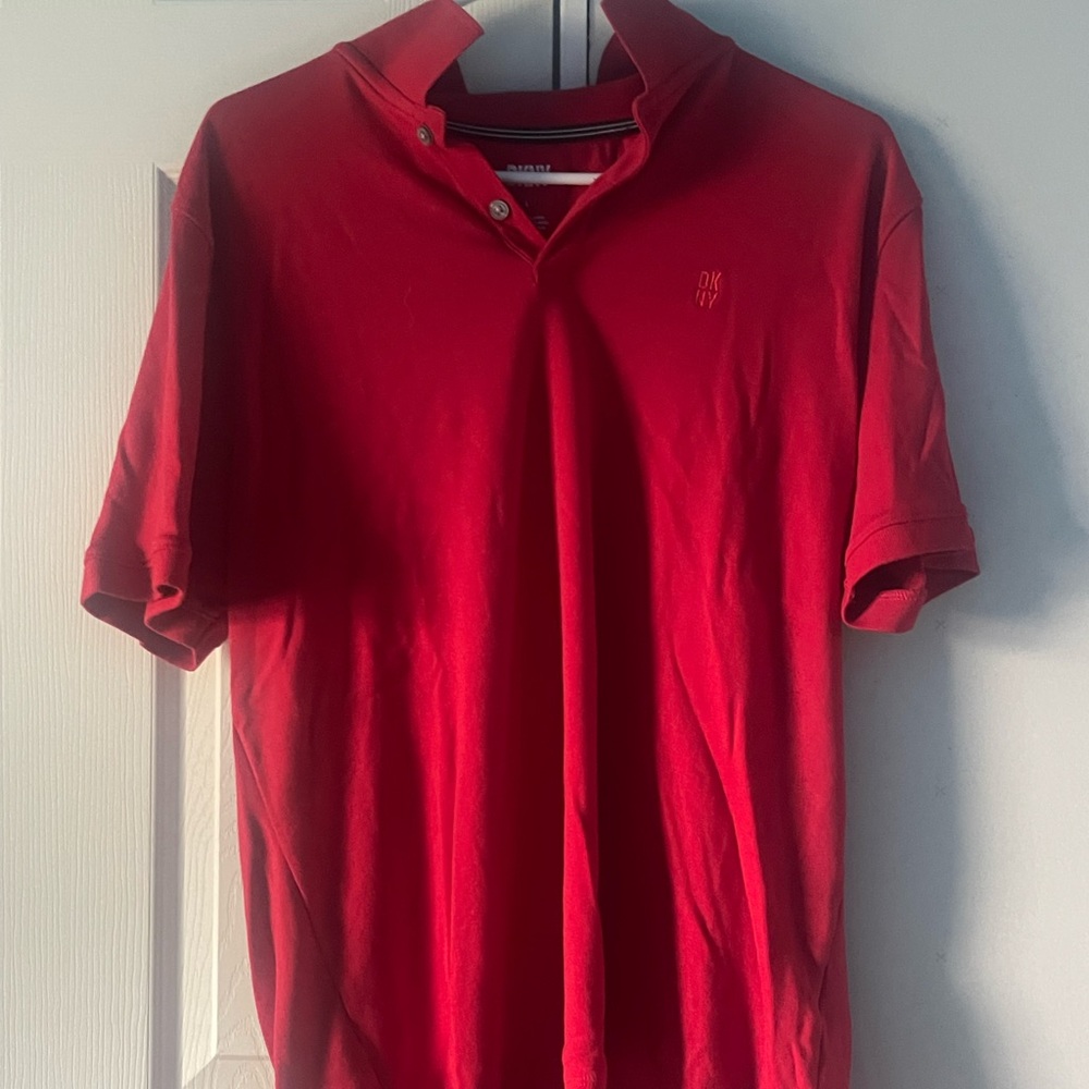DKNY, Men, Red, Polo, size Large.